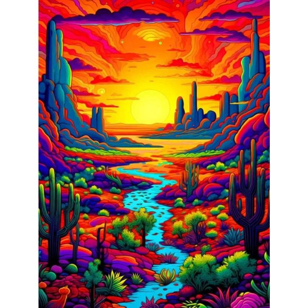 DIY Full Round Diamond Painting Cross Stitch 3D Animal Home Decorative Art Landscape Painting Diamond Painting 5d Diamond Art Painting