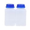 2 Piezas 250/500/800ml Blanco Plástico HDPE Vacío Cuadrado Botella Botella de Reactivo Laboratorio Muestras Frascos Antirrobo Azul Tapa de Rosca