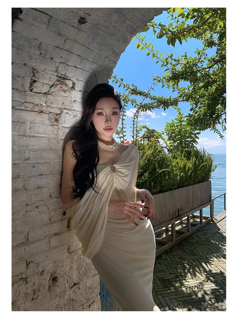 Elegant Autumn Evening Fishtail Dress - Sophisticated Style for Women