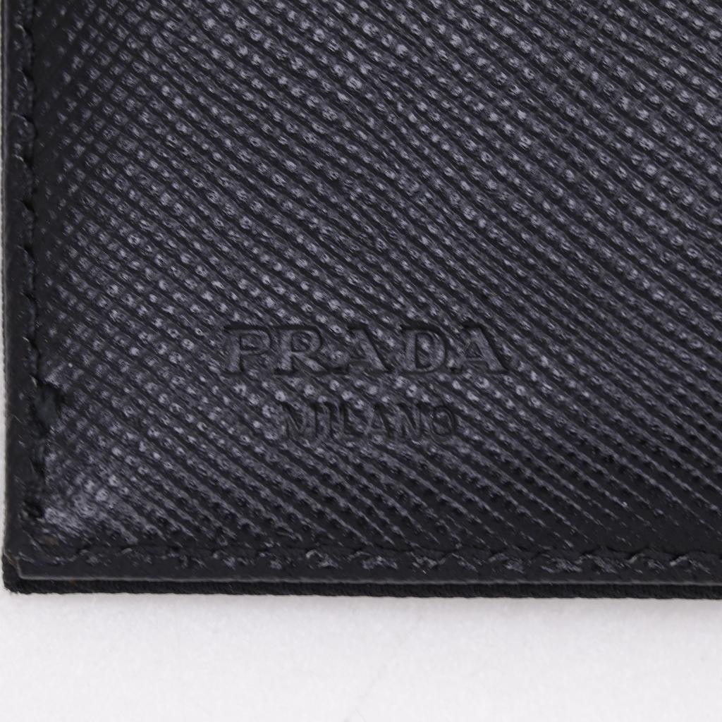 PRADA Tri-fold wallet black Nylon unisex Used