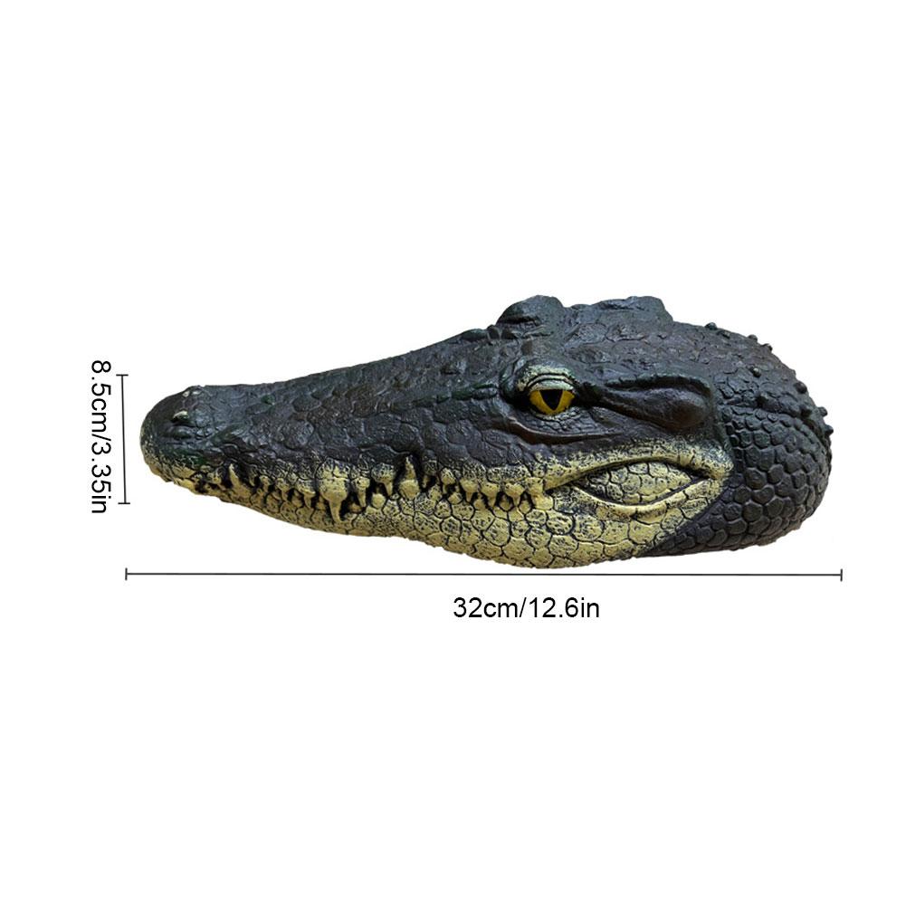 Cap de aligator plutitor Cap de crocodil simulat Decor pentru animale în curte în aer liber Iaz Ornamente plutitoare din rășină de animale