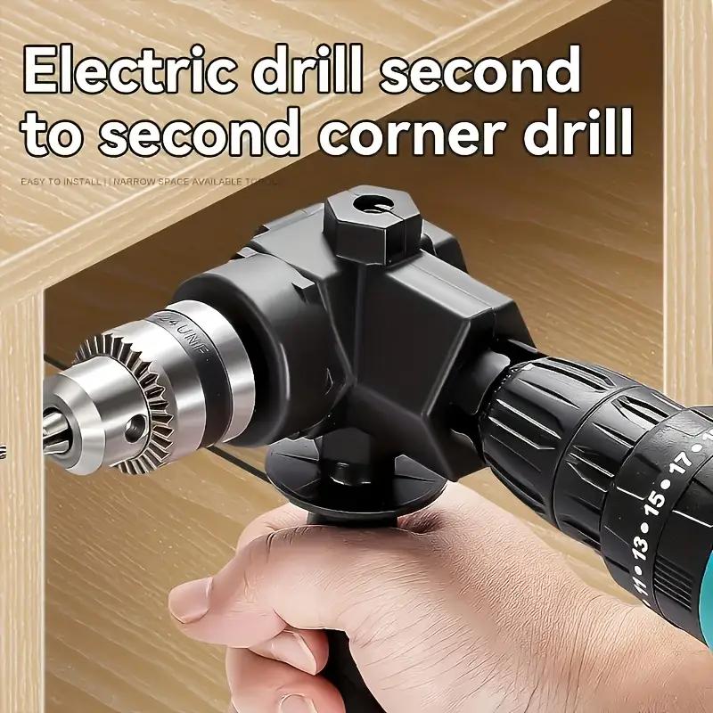 Portable 90° Right Angle Drill Adapter Impact Chuck Corner Extension Tool for Tight Space Drilling