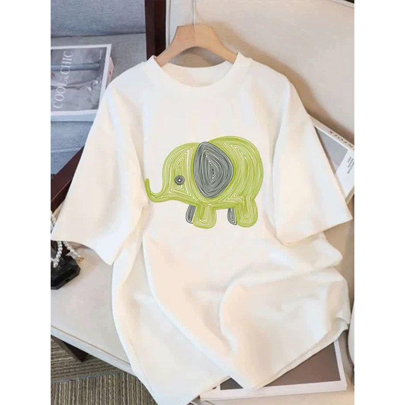 Raspberry Color Pure Cotton Right-Shoulder Short-Sleeved T-Shirt 150kg Plus Size Women's Clothing 2026 Summer New Style 100kg Loose Top