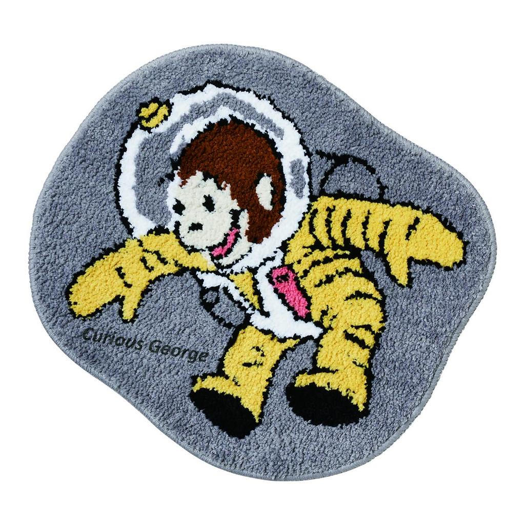 Marushin Tufting Mat, Entrance Mat, Curious George in Space, 4765027900