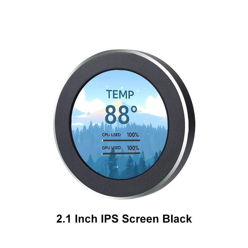 2.1 2.8 Inch IPS Secondary Screen 480x480 USB Water-Cooled Round LCD CPU GPU RAM HDD Monitoring NO AIDA64 MINI PC Gamer Display 2.1 Inch Black