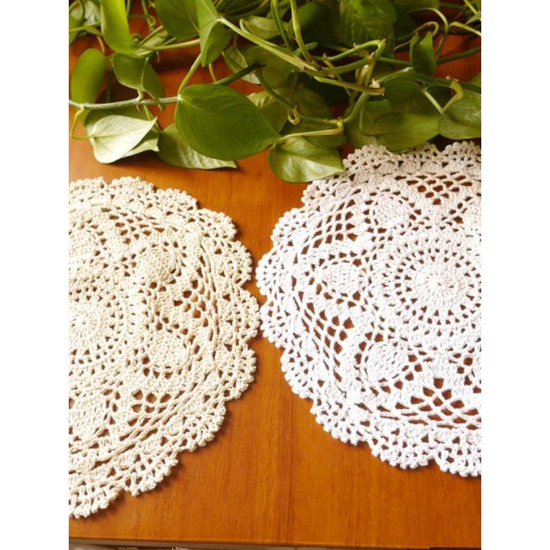 

Ручная работа Крючком Цветочный Вырез Ткань Хлопковая нить Домашнее украшение Скатерть Подставка под чашку Чехол для шкафа/бытовой техники Полотенце Белый круглый White About 28cm in diameter