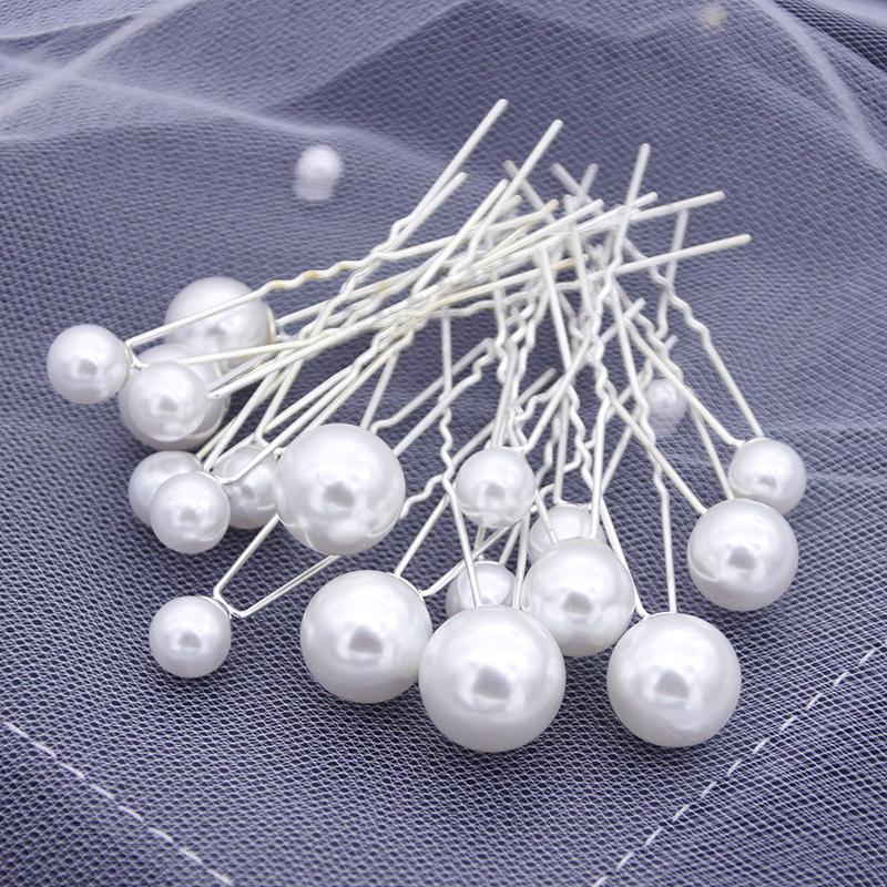 Women U-shaped Pin Rhinestone Barrette Clip Hairpins Simulated Pearl Bridal Tiara Hair Accessory Wedding Hairstyle Design Tools