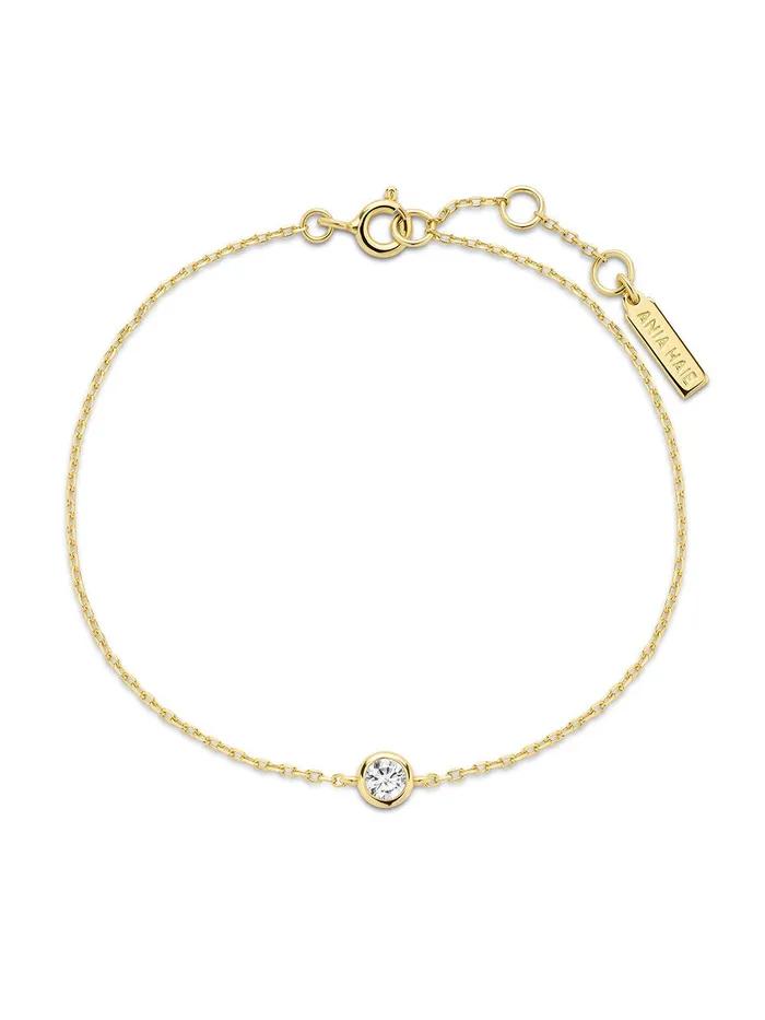 Gold Just You Solitaire 925 Silver Bracelet B071-02G.