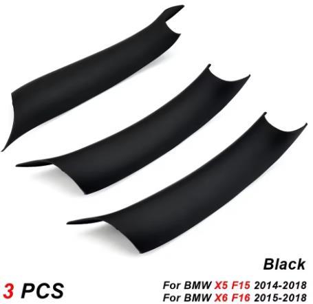 1 Set Car Interior Door Side Handle Armrest Pull Trim Carbon Fibre Black Accessories For BMW X5 F15 X6 F16 2014-2018 LHD RHD