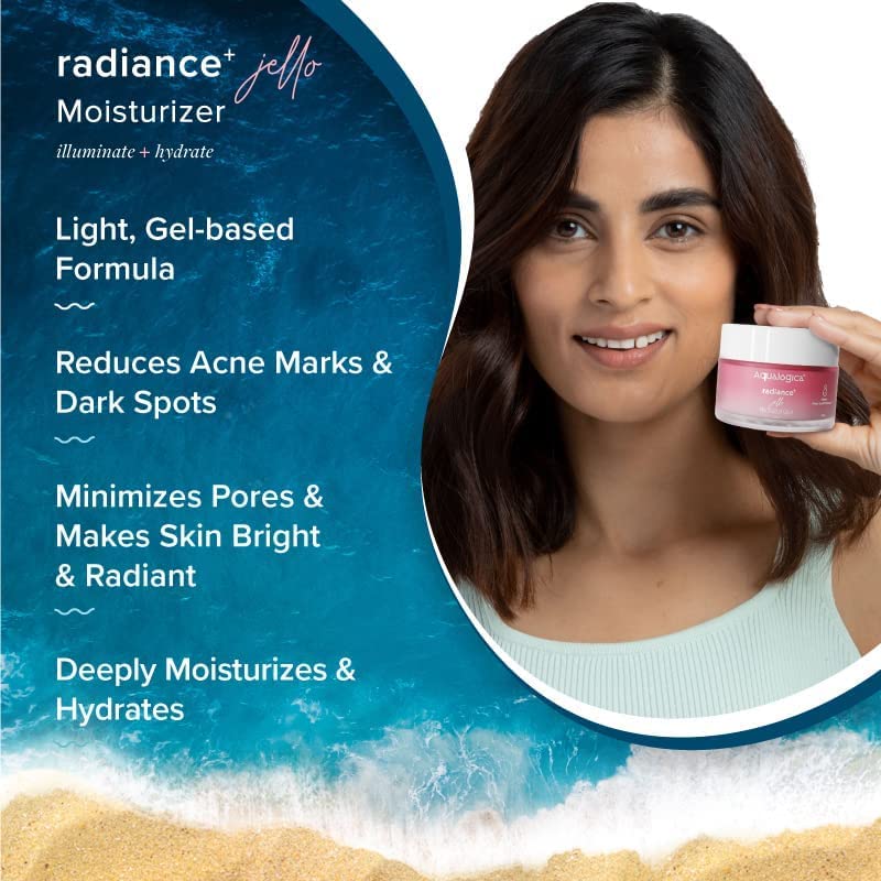 Aqualogica Radiance+ Jello Moisturizer Gel 50G Pack Of 1 For Bright Radiant Hydrated Skin