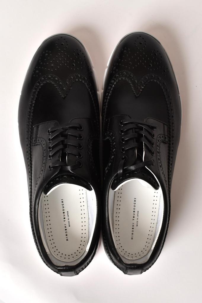 Leather Shoes Sneakers Made in Japan Casual Shoes Wing Tip Genuine Leather Easy to Walk Black cm [Hiroshitsubouchi] [HTO-0210] [HTO-AD05] Men's 26.0