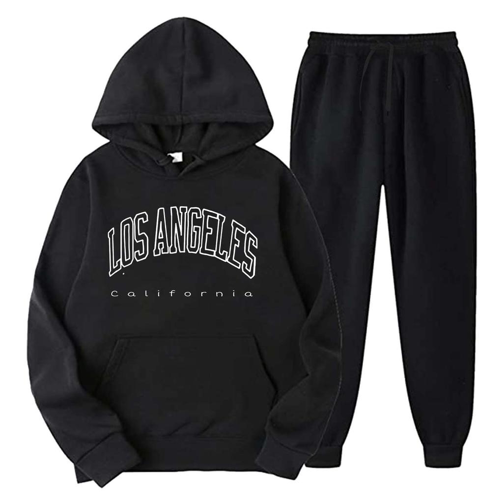 Spring and Autumn Sweater Set Sports Casual Pullover Hoodie Letter Printed Sweater Sweatpants Cover
