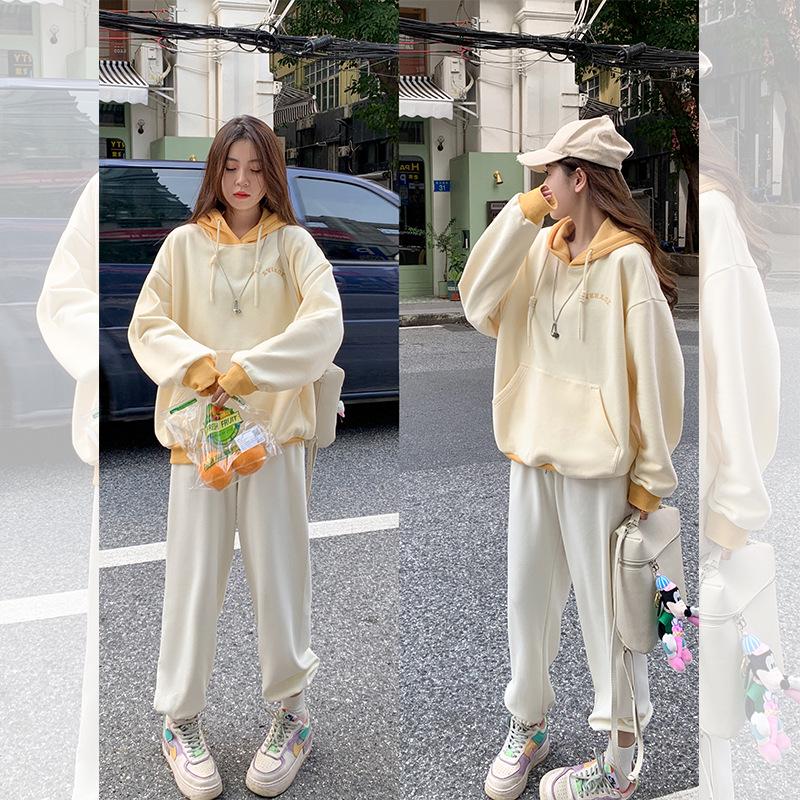 

Женское худи с цветными блоками - Повседневная куртка на весну/осень: Универсальный, Ретро-мода, Топ с длинным рукавом свободного кроя L [Recommended 100-120 jin] абрикосовый