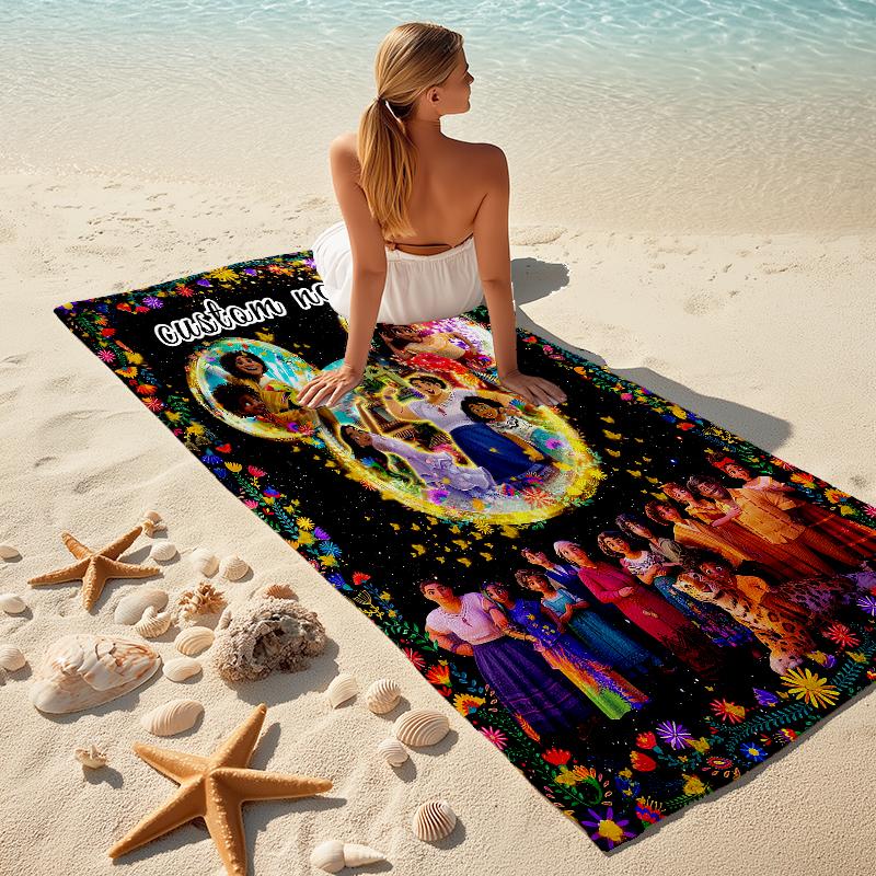 Personalized Coco Movie Poster Collage Beach Towel Microfiber Beach Towel Thin Absorbent for Beach Swimming Yoga Bath Sports. 091094