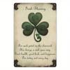 Vintage Ierse Zegen Metalen Blikbord St. Patrick's Day Wanddecoratie Klavertje Keltische Knoop voor Huis Pub x Inch