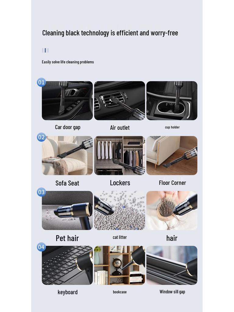 Wireless Dual-Use Car Vacuum & Blower - Compact Mini Electric Dust Cleaner