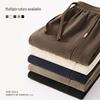 MINISO Men's Maillard Style Relaxed Fit Textured Curved Leg Casual Pants