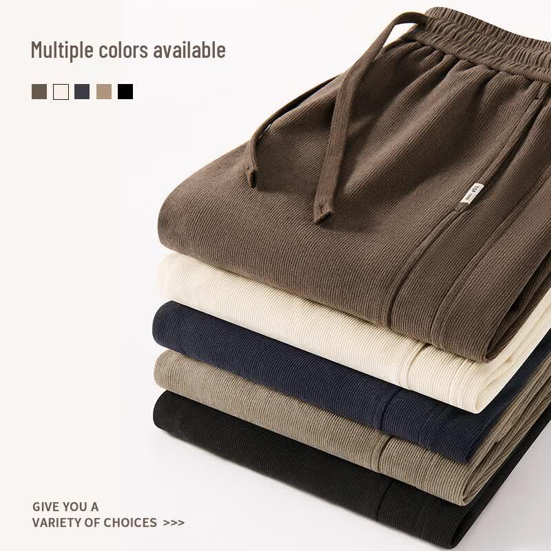 MINISO Men's Maillard Style Relaxed Fit Textured Curved Leg Casual Pants