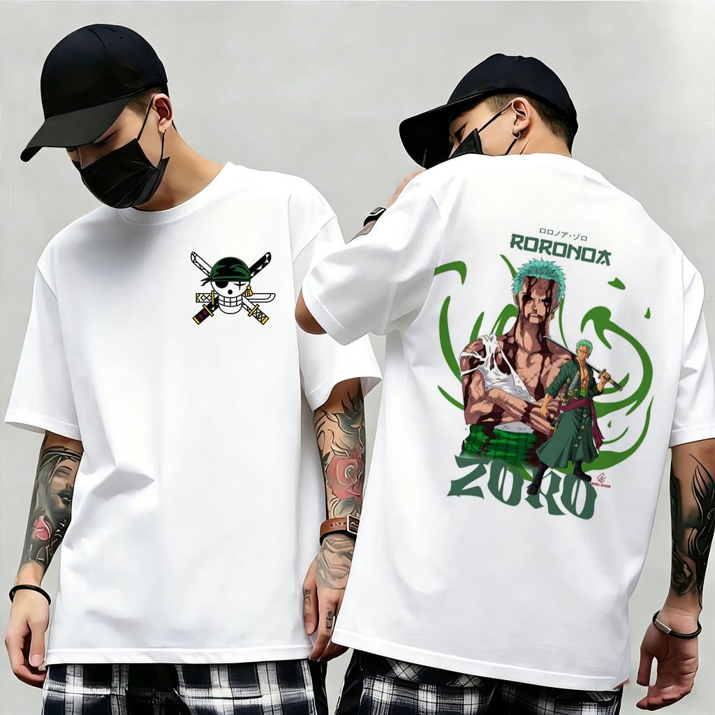 Summer New Arrival One Piece Pattern Tshirt unisex anime print casual shortsleeved fashionable streetwear top Y2K style