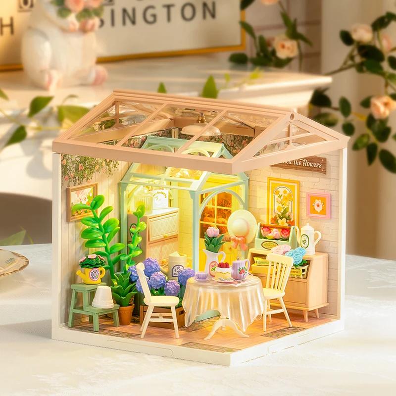 ROBOTIME Rolife 3D Puzzle Super Creator Blooming Tea Garden DIY Miniature House (DW013B) | 1:24 Scale