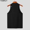 INCERUN Summer Men Sleeveless Tank Casual Hollow Out Tops