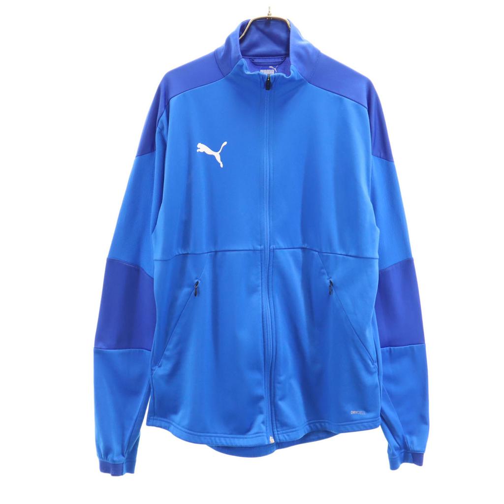 Puma Training Track Jacket L Blue Jersey with Tricot Lining Men's Used