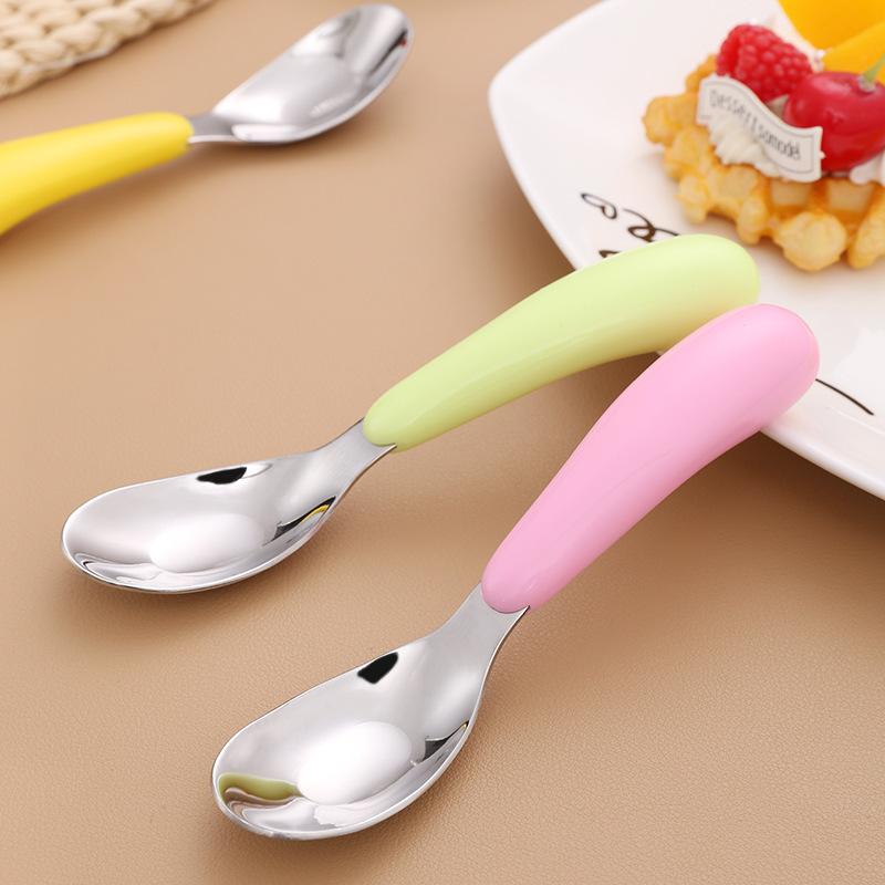 Stainless Steel Ingot Spoon Children's Spoon Portable Tableware for Primary School Students Small Spoon with Box