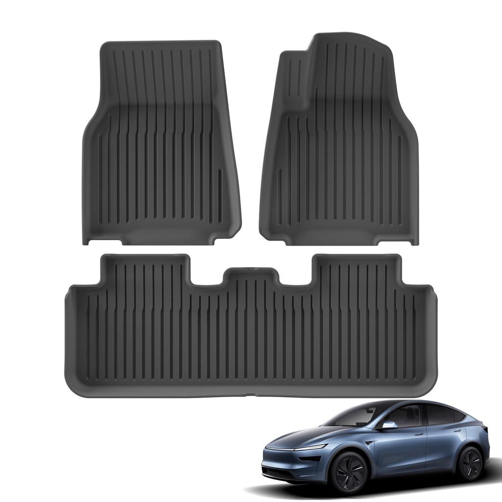 RHD for New Tesla Model Y 5seats Launch 2025+ Juniper TPE Floor Mats Cargo Liner Trunk Mats Backrest Pad Protection Black