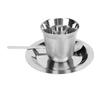 Kaffeetassenset mit Untertasse Löffel 80ml Doppelwandig Isoliert 304 Edelstahl Demitasse-Tasse für