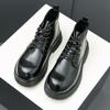 Modische Herren Business Stiefeletten Schwarz Braun Lack Dicke Sohle Wasserdichte Stiefel Schnürung Business Mode Chelsea Boots Größe 38-45