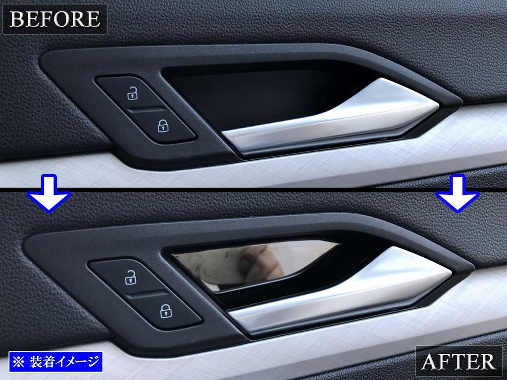BRIGHTZ Stainless Steel Inner Door Handle Black for Golf Variant Wagon Golf and Golf VIII Covers, Plated, 4-Piece [INS-DHC-306] CDD, (CDDLAV), CDDFYV,