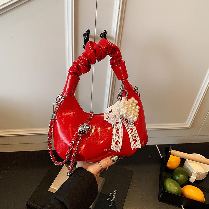 Folded Portable Small Bag Women's Summer New Dumpling Bag Versatile Chain Commuter Shoulder Messenger Bag