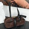 2026 High-End Genuine Leather Women's Tote Bag - Large Capacity Suede Cowhide Shoulder Bag