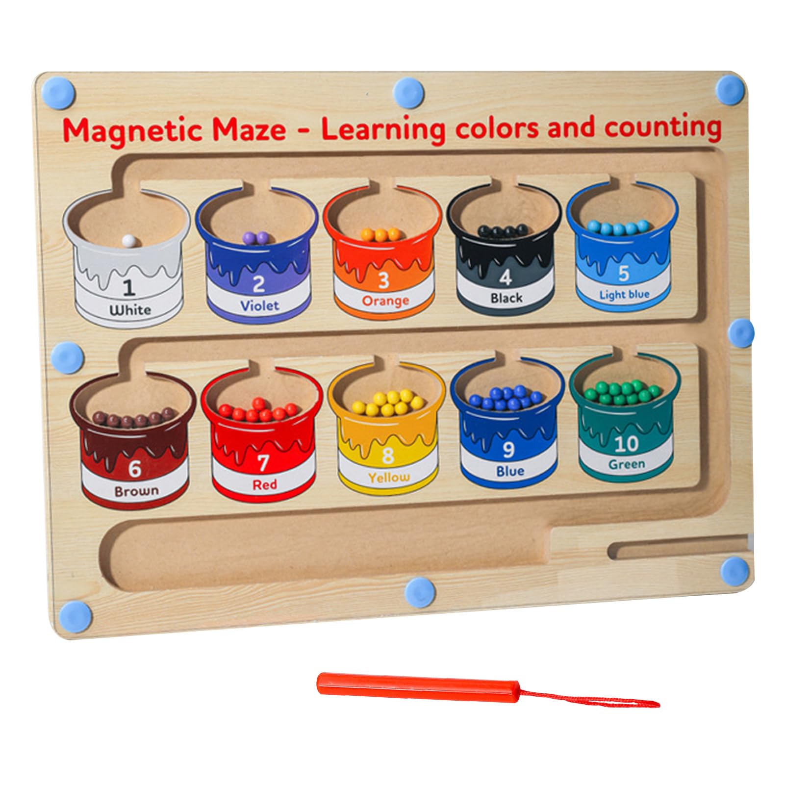 

Montessori Educational Toy, Magnetic Maze Board, Finger Training, Wooden Toy, Color Sorting Game, Finger Play, Color Play, Educational Board Game,