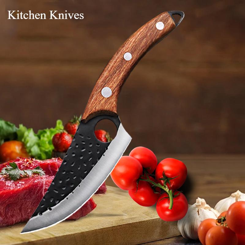 Hammer Forged 5Cr15MoV Stainless Steel Boning Knife Kitchen Knife Butcher Knife Kitchen Knife Fruit Peeler and Peeler Knife