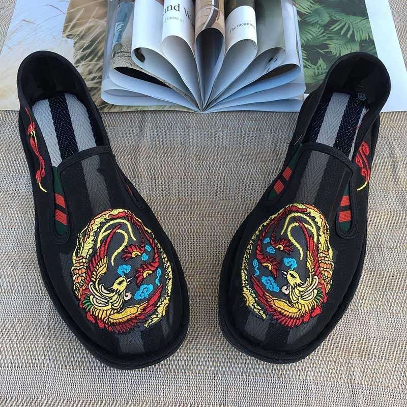 Old North Handmade Cloth Shoes Social People Hollow Mesh Shoes Air Conditioning Shoes Lazy Pervert Embroidery Face Mesh Sandals
