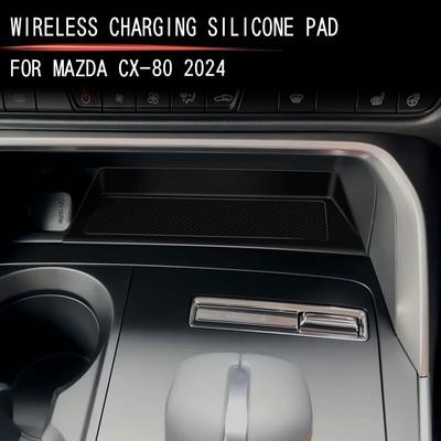Central Control Protection Silicone Mat Wireless Charging Phone Anti-Slip Pad for Mazda CX-60 CX60 CX-80 CX80 Interior Decor