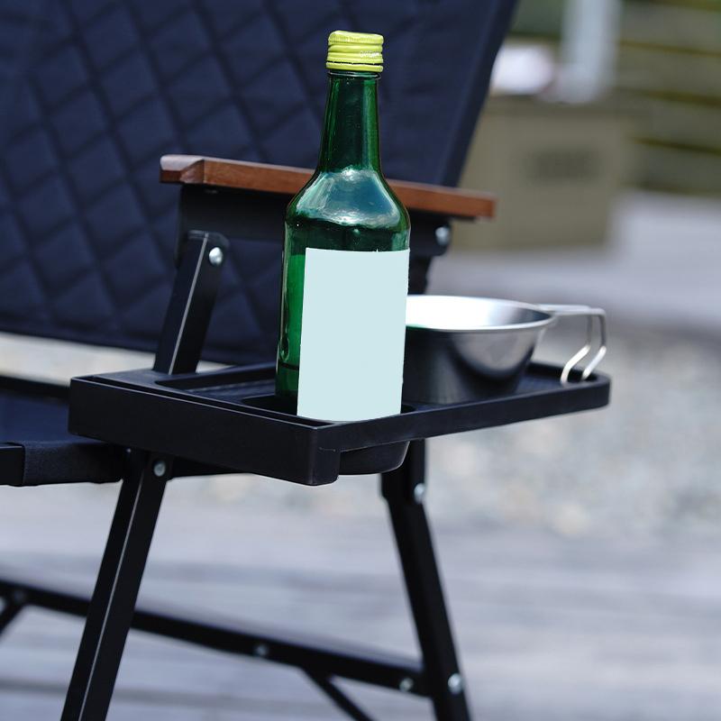 1Pc Outdoor Camping Chair Side Storage Tray Recliner Chair Tray Camping Accessories Folding Universal Cup Holder Tool