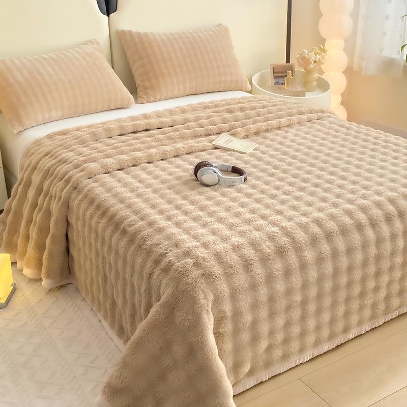 Plush Rabbit-Bed 3-Piece Set: Solid Color Duvet Cover & Rounded Corner Bed Sheet