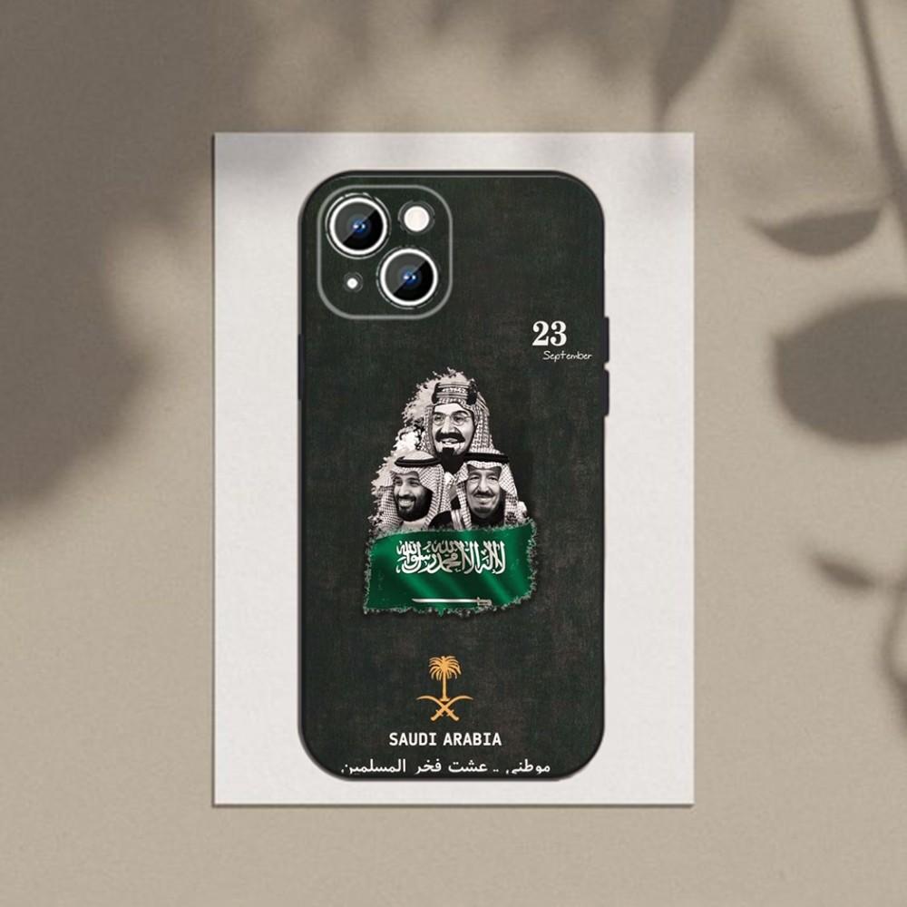 Königreich Saudi-Arabien Flagge Handyhülle für Apple iPhone 15,14,13,12,11,XS,XR,X,8,7,Pro,Max,Plus,mini Silikon Schwarz Hülle