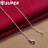 925 Sterling Silver AAA Zircon Heart Shaped Love Pendant Necklace Jewelry
