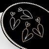 Dongmen Full Of Diamonds And Hollowed Out Long Peach Heart Earrings, Exaggerated Love And Cold Wind Earrings For Women