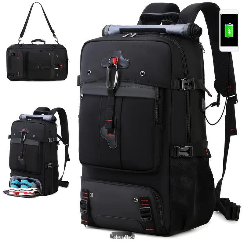 Men's Multi-Functional Travel Backpack - Crossbody, Extra Large, High-End, Mountaineering & School Bag