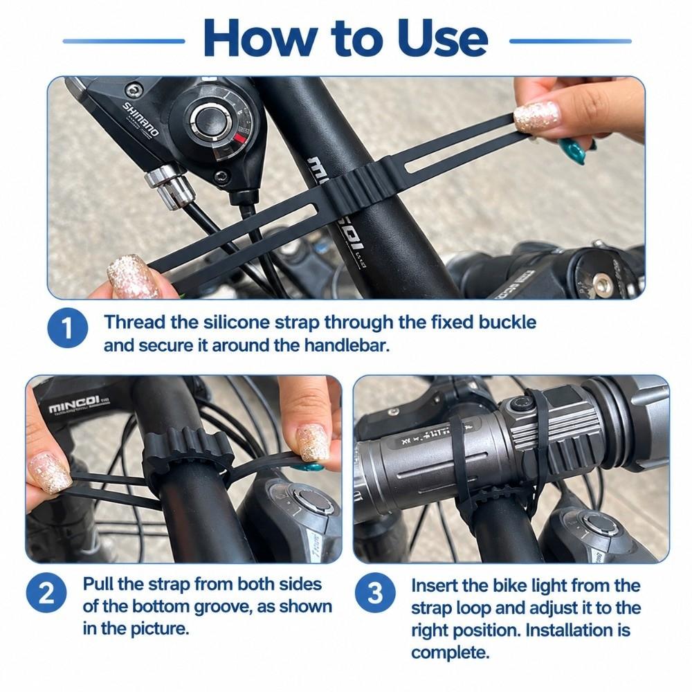 10PCS Multi-Functional Bike Band Silicone Bike Straps Flashlight Mounting