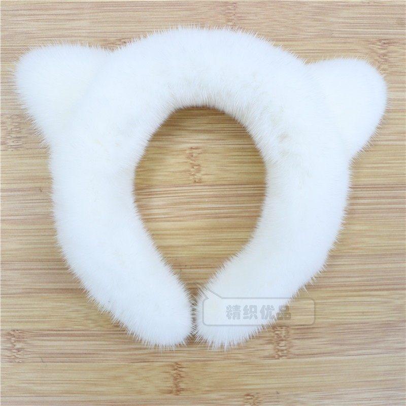 

Mink Hairpin Cat Ears Headband Hair Accessories Women S Mink Plush All-Inclusive Fashion Cute Fur Headgear грязно-белый