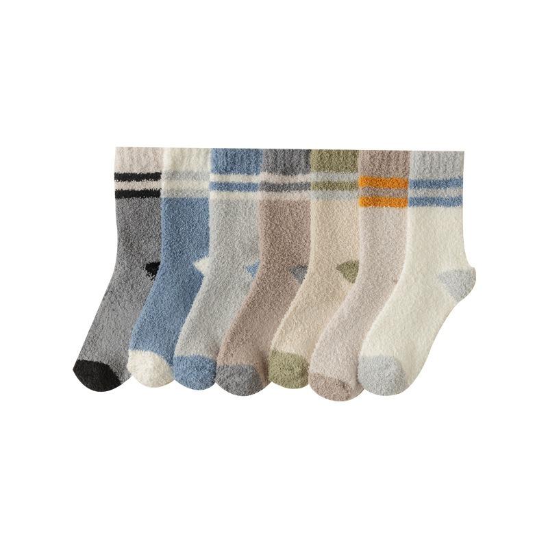 Male Winter Thick Hair Circle Trend Warm Leisure Floor Sleep Tube Socks