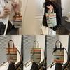 New Contrasting Color Straw Messenger Bag All-match High Capacity Straw Crossbody Bag Light Weight Weave Beach Bag Daily Use