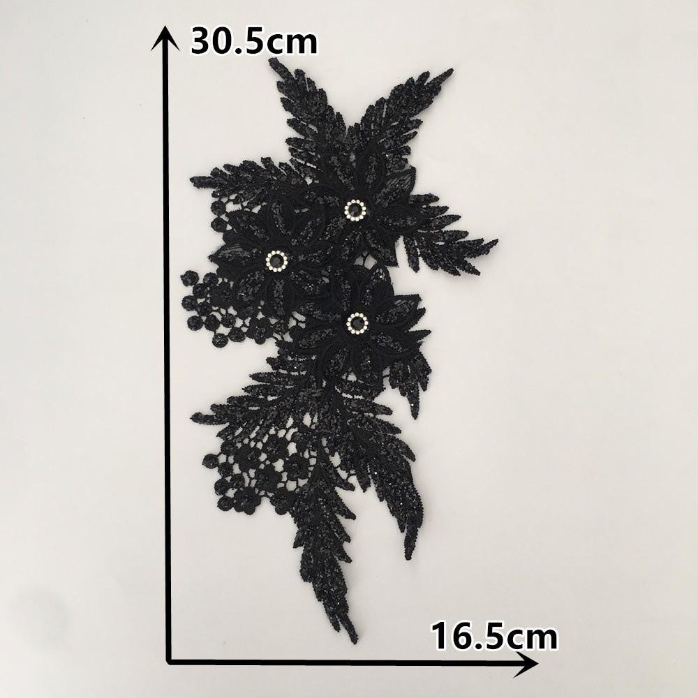DIY 3D Flower Applique Rhinestone Lace Sewing Accessories New Sew On Patches Clothing Decoration