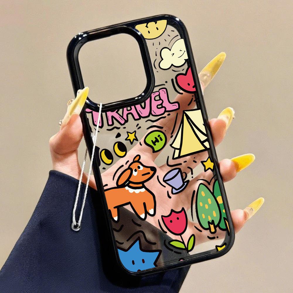 Acrylic Phone Case for iPhone 11 12 13 14 Pro 12 14 16 Pro Max for Samsung A16 A36 A56 S24 FE High-quality Painted Anti-fall Mobile Phone Case