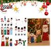 Indoor Christmas Table Decor Wooden Tiered Tray Decor Santa Reindeer Snowman Figurines Keepsake Gifts for Holiday Tabletop Decorations And